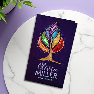 Geode Crystals Chakras Tree Business Card