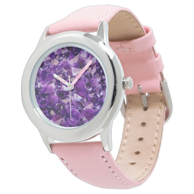 Géode de cristal d'Améthyste pourpre Géode Montre  (Incliné)