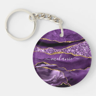 Géode de Parties scintillant d'or violet Porte - c