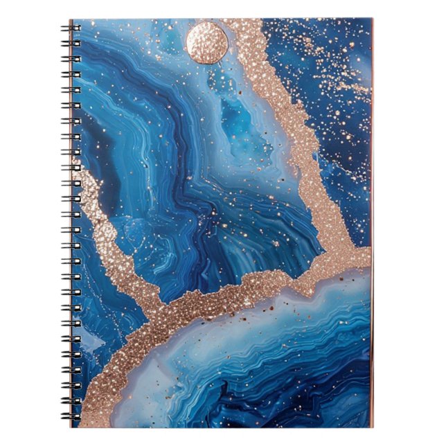 Geode Design With Rose Gold Accents Notebook (Front)