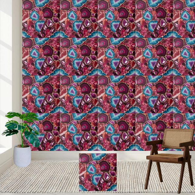 Géode et carreaux de pierre (Vibrant Geode and Gemstone Tile)