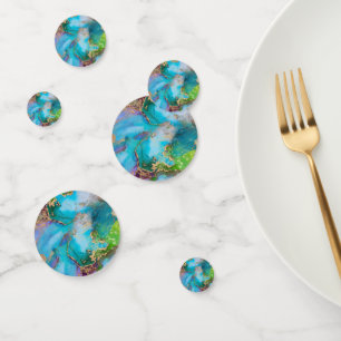 Geode faux gold blue purple peacock chic agate confetti