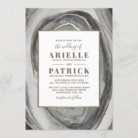 Geode Gemstone Agate Mariage Invitations