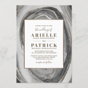 Geode Gemstone Agate Wedding Invitations