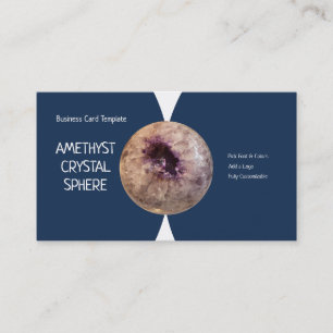 Geode Sphere Amethyst Crystal Business Card