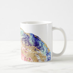 *~* Geode Watercolor Agate Gold Glitter Rock Coffee Mug