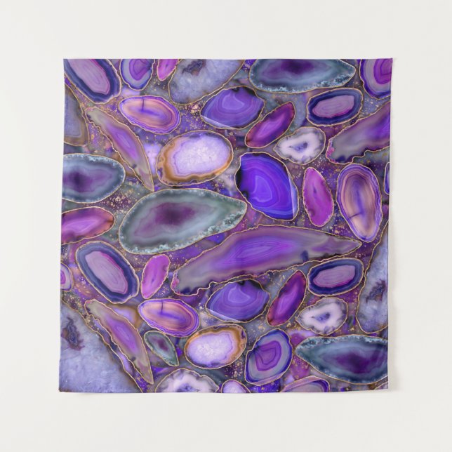 Geodes crystal pattern - Purple and Violet Tapestry (Front)