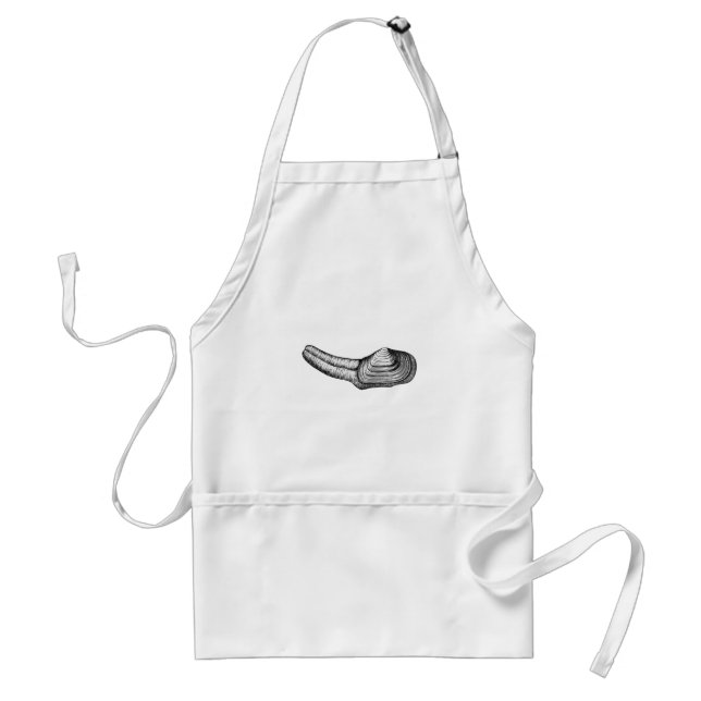 Geoduck Clam (black and white illustration) Standard Apron (Front)