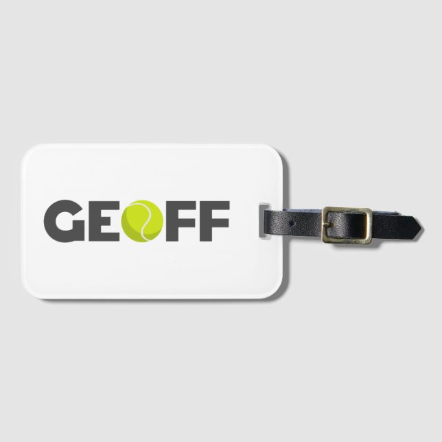 Geoff Tennis Luggage Tag (Front Horizontal)