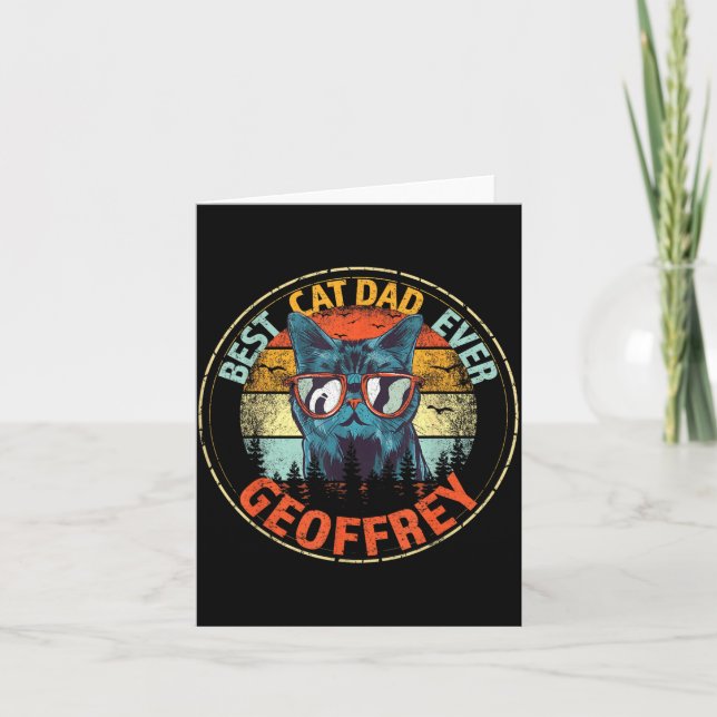 Geoffrey Cat Dad Ever Funny Name Card (Front)