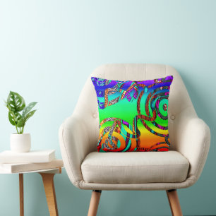 GeoGlow Throw Pillow