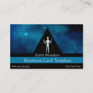 Geoglyph Logo Silver Long Man  Business Card