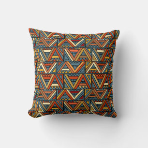 Geographic Multicolor Triangle Throw Pillow