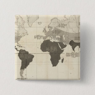 Geographical Distribution of Vegetation 2 Inch Square Button
