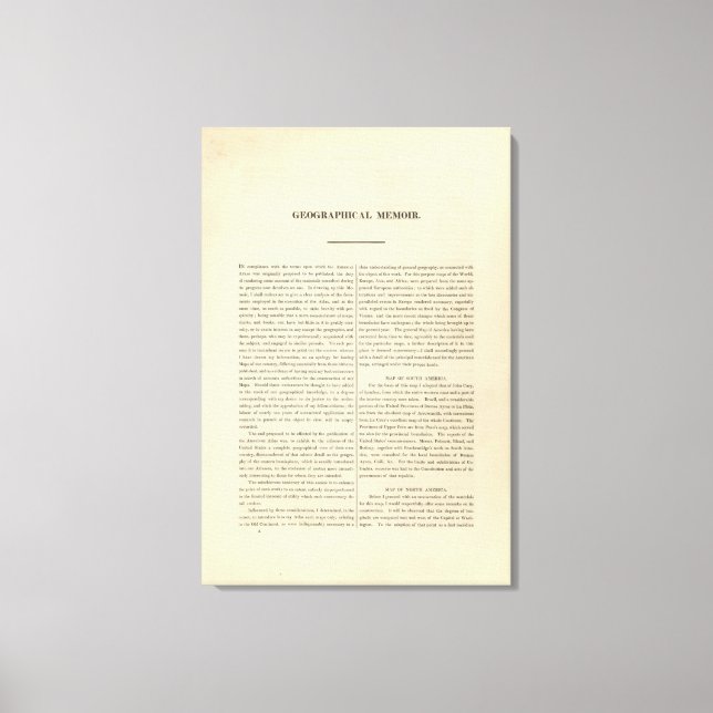 Geographical Memoir Canvas Print (Front)