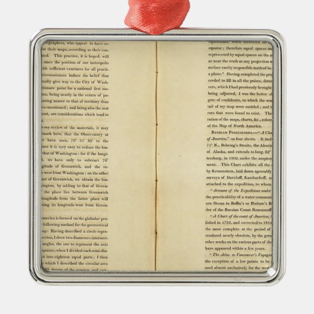 Geographical Memoir Metal Ornament (Front)