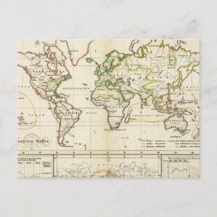 Geographical spread of the human race postcard