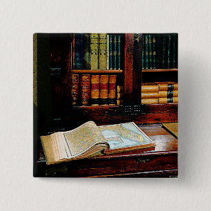 Geography Book 2 Inch Square Button