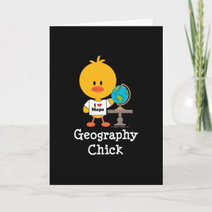 Geography Chick Greeting Card