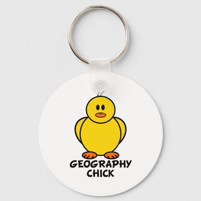 Geography Chick Keychain (Front)