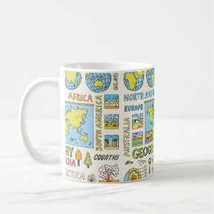 Geography. Hand drawn. Vintage illustration.  Coffee Mug