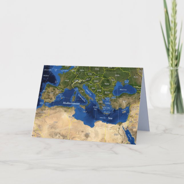 geography map greeting card (Front)