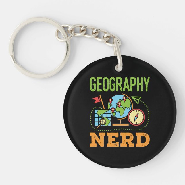Geography Nerd Keychain (Front)