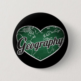 Geography Retro Heart Blackboard Love 2 Inch Round Button