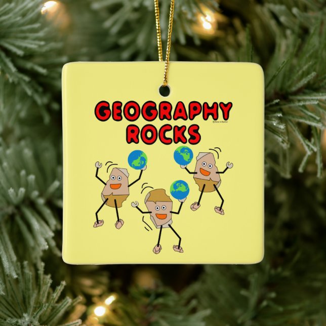 Geography Rocks Ceramic Ornament (Tree)