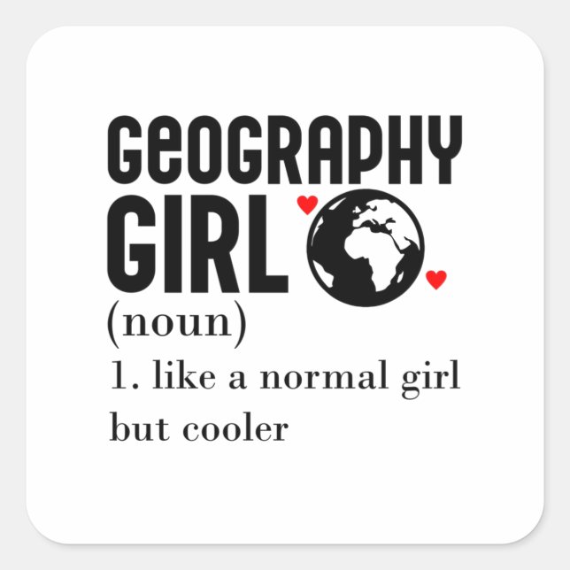 Geography Square Sticker (Front)