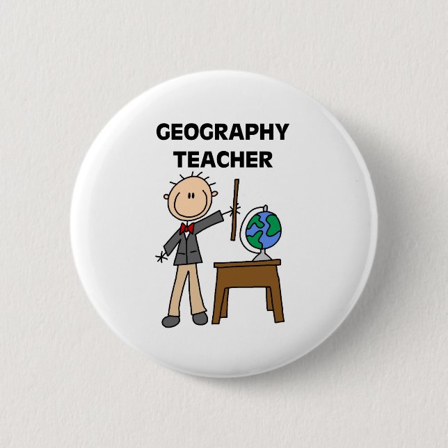 Geography Teacher 2 Inch Round Button (Front)