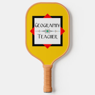 Geography Teacher Colour Block Pickleball Paddle