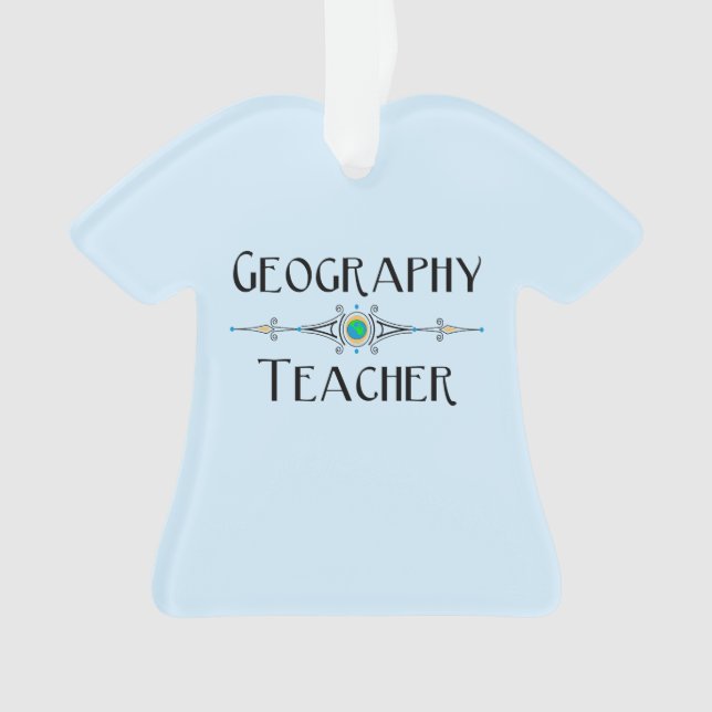 Geography Teacher Decorative Line Ornament (Front)