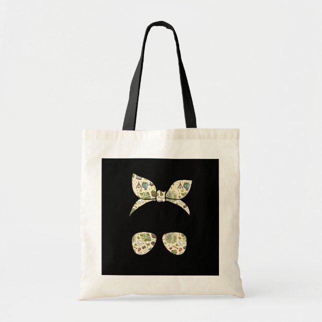 Geography Teacher Messy Bun Life Hair Glasses Tote Bag (Front)