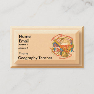 Geography Teacher Motto  Business Card