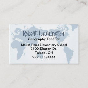 Geography Teachers Business Card