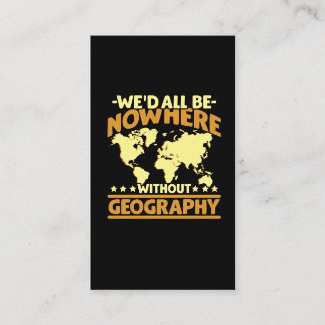 Geography World Map Geographic Planet Geographer Business Card (Front)