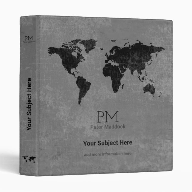 geography world map international black binder (Front/Spine)