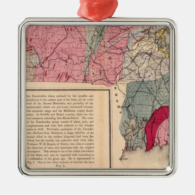 Geol Massachusetts Metal Ornament (Front)