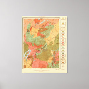 Geologic Map of the Lake Placid Quadrangle - 1914 Canvas Print