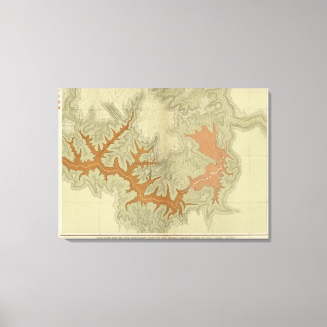 Geologic Map Of The Southern 3 Canvas Print (Front)