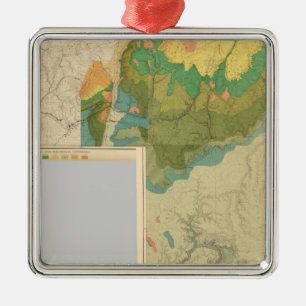 Geologic map sheets metal ornament