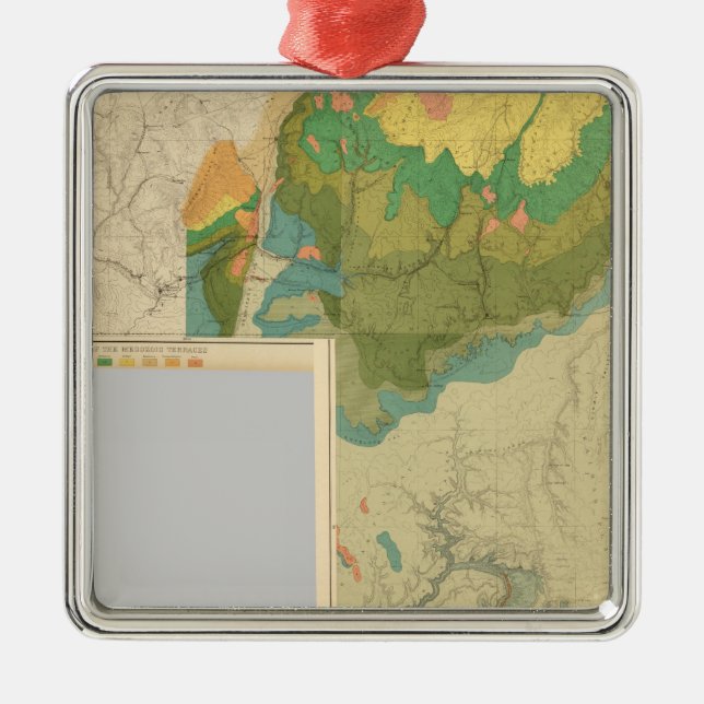 Geologic map sheets metal ornament (Front)