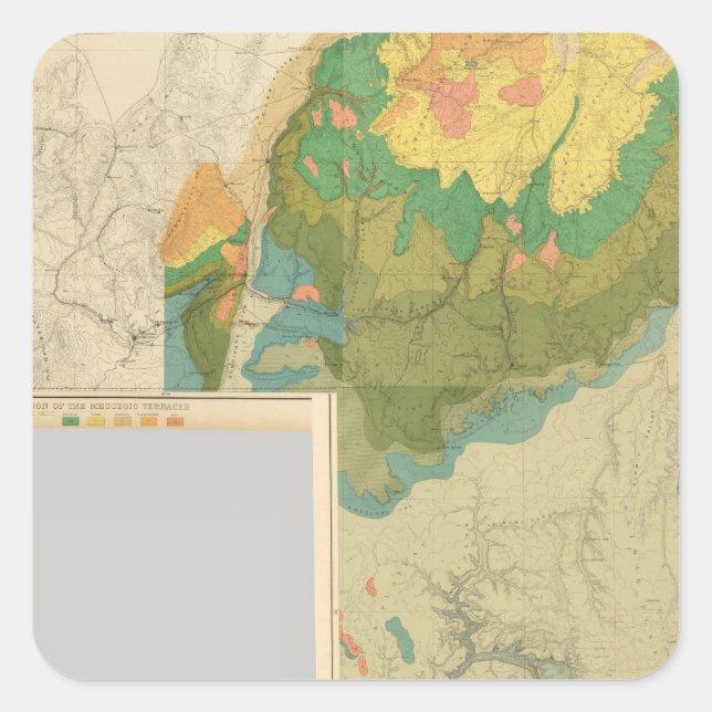 Geologic map sheets square sticker (Front)