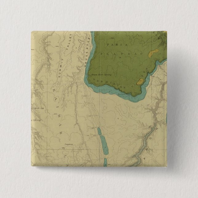 Geologic Map Showing The Kanab 2 Inch Square Button (Front)