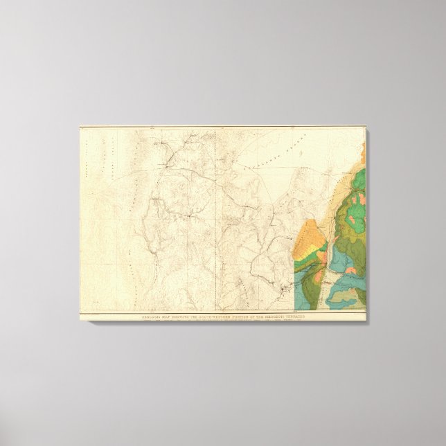 Geologic Map Showing The South Western Portion Canvas Print (Front)
