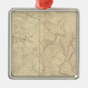 Geologic Map Showing The South Western Portion Metal Ornament