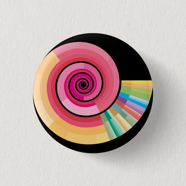 Geologic timescale spiral 1 inch round button (Front)