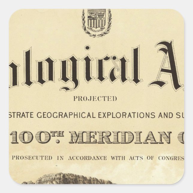 Geological Atlas Title Page Square Sticker (Front)