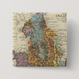 Geological map England, Wales 2 Inch Square Button